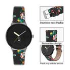 For Google Pixel Watch 1 / 2 / 3 41mm Round Tail Genuine Leather Watch Band(Black Red Flower) - 2