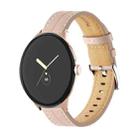 For Google Pixel Watch Grooved Genuine Leather Watch Band(Light Pink) - 1