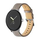 For Google Pixel Watch Grooved Genuine Leather Watch Band(Dark Grey) - 1