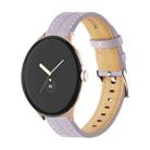 For Google Pixel Watch Grooved Genuine Leather Watch Band(Purple) - 1