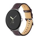 For Google Pixel Watch Grooved Genuine Leather Watch Band(Coffee) - 1