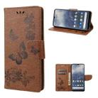 For Nokia G60 Butterfly Embossed Horizontal Flip Leather Phone Case(Brown) - 1