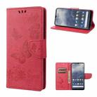 For Nokia G60 Butterfly Embossed Horizontal Flip Leather Phone Case(Red) - 1