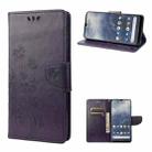 For Nokia G60 Butterfly Flower Pattern Leather Phone Case(Deep Purple) - 1