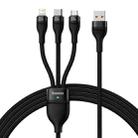 Baseus Flash Series II 3 in 1 66W USB Fast Charging Data Cable, Length: 1.2m(Black) - 1