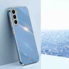 For Samsung Galaxy S23 5G XINLI Straight Edge 6D Electroplate TPU Phone Case(Celestial Blue) - 1