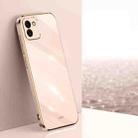 For Samsung Galaxy A03 XINLI Straight Edge 6D Electroplate TPU Phone Case(Pink) - 1