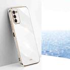 For Samsung Galaxy A03s XINLI Straight Edge 6D Electroplate TPU Phone Case(White) - 1