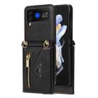 For Samsung Galaxy Z Flip4 N.BEKUS Side Zipper Folding Phone Leather Case(Black) - 1