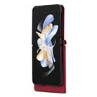 For Samsung Galaxy Z Flip4 N.BEKUS Side Zipper Folding Phone Leather Case(Red) - 3