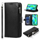 For iPhone 14 Pro Max Microfiber Zipper Leather Phone Case(Black) - 1