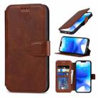 For iPhone 14 Shockproof PU + TPU Leather Phone Case(Brown) - 1