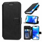 For iPhone 14 Plus Shockproof PU + TPU Leather Phone Case(Black) - 1