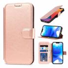 For iPhone 14 Plus Shockproof PU + TPU Leather Phone Case(Rose Gold) - 1