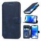 For iPhone 14 Plus Shockproof PU + TPU Leather Phone Case(Dark Blue) - 1