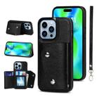 For iPhone 14 Pro Max Card Slots PU + TPU Leather Phone Case(Black) - 1