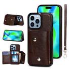 For iPhone 14 Pro Max Card Slots PU + TPU Leather Phone Case(Brown) - 1