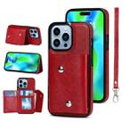 For iPhone 14 Pro Card Slots PU + TPU Leather Phone Case(Red) - 1