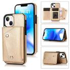 For iPhone 14 Card Slots PU + TPU Leather Phone Case(Gold) - 1