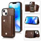 For iPhone 14 Card Slots PU + TPU Leather Phone Case(Brown) - 1