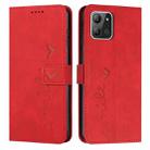 For Infinix Hot 11 2022 Skin Feel Heart Pattern Leather Phone Case(Red) - 1