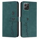 For Infinix Hot 11 2022 Skin Feel Heart Pattern Leather Phone Case(Green) - 1