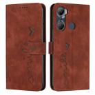 For Infinix Hot 12 Pro Skin Feel Heart Pattern Leather Phone Case(Brown) - 1