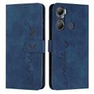 For Infinix Hot 12 Pro Skin Feel Heart Pattern Leather Phone Case(Blue) - 1