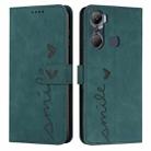 For Infinix Hot 12 Pro Skin Feel Heart Pattern Leather Phone Case(Green) - 1