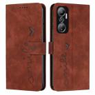 For Infinix Hot 20 4G Skin Feel Heart Pattern Leather Phone Case(Brown) - 1