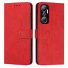 For Infinix Hot 20 4G Skin Feel Heart Pattern Leather Phone Case(Red) - 1