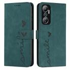 For Infinix Hot 20 4G Skin Feel Heart Pattern Leather Phone Case(Green) - 1