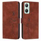 For Infinix Hot 20 5G Skin Feel Heart Pattern Leather Phone Case(Brown) - 1