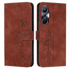 For Infinix Hot 20S Skin Feel Heart Pattern Leather Phone Case(Brown) - 1