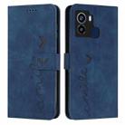 For Tecno Pop 6 Skin Feel Heart Pattern Leather Phone Case(Blue) - 1