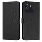 For Tecno Pop 6 Skin Feel Heart Pattern Leather Phone Case(Black) - 1