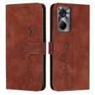 For Tecno Pop 6 Pro Skin Feel Heart Pattern Leather Phone Case(Brown) - 1