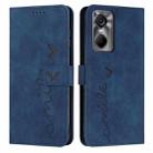 For Tecno Pop 6 Pro Skin Feel Heart Pattern Leather Phone Case(Blue) - 1