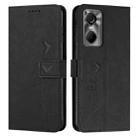 For Tecno Pop 6 Pro Skin Feel Heart Pattern Leather Phone Case(Black) - 1