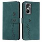 For Tecno Pop 6 Pro Skin Feel Heart Pattern Leather Phone Case(Green) - 1