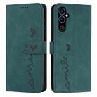 For Tecno Pova Neo 2 Skin Feel Heart Pattern Leather Phone Case(Green) - 1