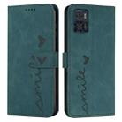 For Motorola Moto E22 / E22i Skin Feel Heart Pattern Leather Phone Case(Green) - 1