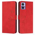 For Motorola Edge 30 Neo / Edge 30 Lite Skin Feel Heart Pattern Leather Phone Case(Red) - 1