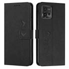 For Motorola Moto G72 Skin Feel Heart Pattern Leather Phone Case(Black) - 1