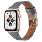 Genuine Leather Breathable Watch Band For Apple Watch Series 8&7 45mm / SE 2&6&SE&5&4 44mm / 3&2&1 42mm(Grey) - 1