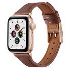 Genuine Leather Breathable Watch Band For Apple Watch Series 8&7 45mm / SE 2&6&SE&5&4 44mm / 3&2&1 42mm(Brown) - 1