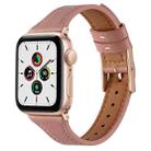 Genuine Leather Breathable Watch Band For Apple Watch Series 8&7 45mm / SE 2&6&SE&5&4 44mm / 3&2&1 42mm(Dark Pink) - 1