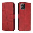 For Infinix Hot 11 2022 Stitching Calf Texture Buckle Leather Phone Case(Red) - 1