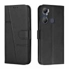 For Infinix Hot 12 Pro Stitching Calf Texture Buckle Leather Phone Case(Black) - 1