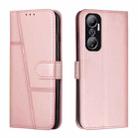 For Infinix Hot 20 4G Stitching Calf Texture Buckle Leather Phone Case(Rose Gold) - 1